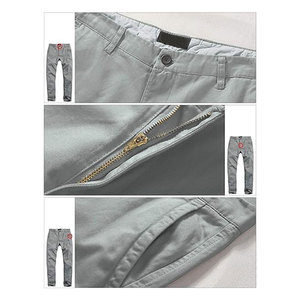 Pantalon chino décontracté coupe droite pour homme, en mélange de coton confortable, idéal pour le bureau et le travail, style slim et élégant - Product Image 3