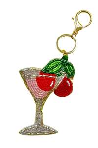 Porte-clés Fleur Étoilée Perlée, Breloque de Sac Faite à la Main en Perles de Verre, Broderie Strass, Pendentif Orange Rouge avec Clip - Product Image 4