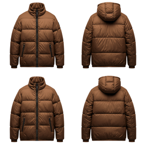 Veste d'hiver matelassée marron pour homme, vêtement d'extérieur chaud de qualité supérieure - Product Image 1