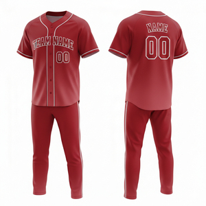 Maillot de baseball personnalisé imprimé en gros avec pantalon, manches courtes, antibactérien, tenue de sport d'équipe, prix abordable 2026 - Product Image 1