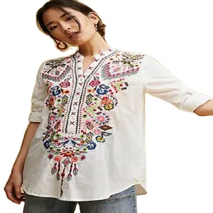 Mini robe d'été pour femmes, style bohème, col en V, imprimé Floral, décontracté, top, chemise, chemisier, taille libre, vente en gros - Product Image 1