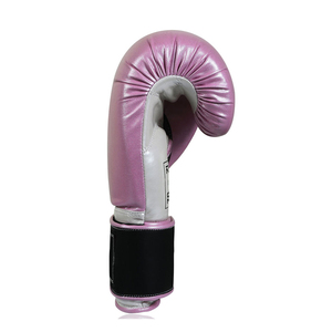 Pink Faux Leather Boxing Gloves with Velcro Wrist <b>Strap</b> for Unisex Training and Sparring Boxing Gloves for Sale - Product Image 2