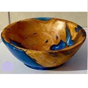 Tazón de madera de acacia y resina de buena calidad, venta al por mayor, tazón redondo de madera asequible para servir comida. - Product Image 1