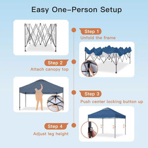 Tente pliante portable robuste et imperméable – Structure en acier, simple couche, une chambre, pour le camping quatre saisons - Product Image 3