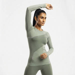 Camiseta Deportiva de Compresión de Manga Larga para Mujer, Absorbe la Humedad, para Entrenamiento Atlético, Gimnasio, Running, Fitness, Fabricante OEM - Product Image 3
