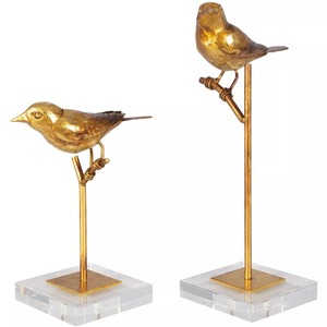Figurines d'oiseaux faites à la main, décoration de table Art déco, 2 pièces, sculptures d'animaux pour le salon - Product Image 3