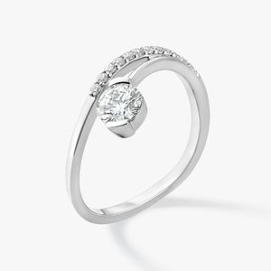 Anillo de Lujo de Oro Blanco de 9K Chapado en Oro con Diamante Cultivado en Laboratorio con Certificación IGI, Corte CVD, 0.70CT, Color FG, VS1, Joyería Fina para Novia - Product Image 2
