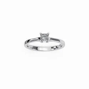 Nuovo Design Anello <span class=keywords><strong>Solitario</strong></span> di Lusso con Diamante Taglio Principessa Coltivato in Laboratorio, Oro Bianco 18K, Certificazione IGI, Purezza VVS, <span class=keywords><strong>0.30</strong></span>-0.39 <span class=keywords><strong>Carati</strong></span> - Product Image 1