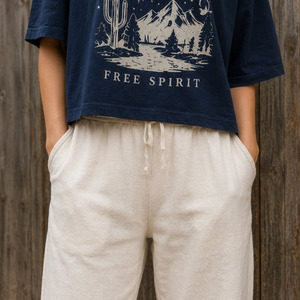 T-shirt ample pour femme avec logo personnalisé, en coton doux, mode estivale décontractée - Product Image 4