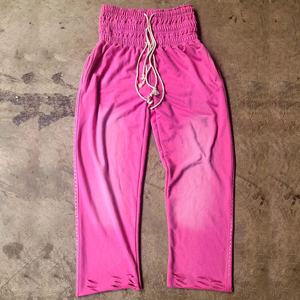 Pantalones Glory Custom Sun Fade de cintura alta con cordón, pierna ancha, 100% algodón, gramaje pesado, para ropa urbana y casual, venta al por mayor OEM - Product Image 3