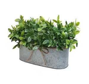 Jardinière galvanisée pour l'intérieur et l'extérieur, pot à plantes décoratif en métal, conteneur à fleurs, décoration pour la maison - Product Image 3