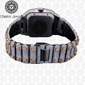 นาฬิกาข้อมือ Charm Luxury Square ระบบจักรกล ขนาด 40 มม. สายสแตนเลส หน้าปัดอนาล็อกประดับเพชร ปุ่มกดแบบซ่อน ตัวล็อคแบบอัตโนมัติ แสดงวันที่ - Product Image 6