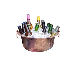 Vintage Hammered Ice Tub For Luxury Party <b>Serving</b> Wedding Events And Stylish Beverage Cooling Bar Decoration Use From India - Product Image 1