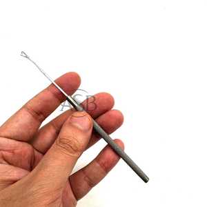 อุปกรณ์ต่อผมคุณภาพสูง เข็มถัก 4 อัน ที่จับสแตนเลส 1 อัน ตะขอระบายอากาศ ตะขอโครเชต์สำหรับวิกผม - Product Image 5