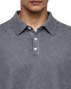 Sudadera Polo Personalizada Gris para Hombre, Manga Larga, Cuello Redondo, Mezcla de Algodón, Informal, Otoño Invierno, OEM, Venta al Por Mayor - Product Image 5