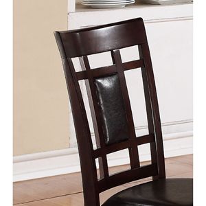 7-Piece Dinette <b>Set</b> Espresso Finish Rectangular <b>Table</b> Faux Leather Upholstery <b>Side</b> Chairs Lattice Design Padded Dining Room <b>Set</b> - Product Image 4