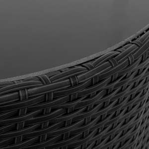 Juego de salón de jardín negro de ratán polivinílico de 7 piezas con cojines - Product Image 2