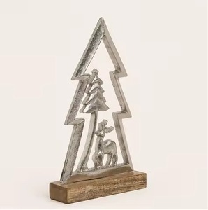 Modern Metal <b>Christmas</b> <b>Tree</b> Decor with Star Topper Small Tabletop Indoor Holiday Centerpiece - Product Image 4