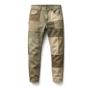 Pantalones Vaqueros de Alta Calidad con Diseño de Parches para Hombre, Corte Relajado, Mezcla de Algodón, Bolsillos, Estilo Casual, Duraderos para Uso Diario - Product Image 2