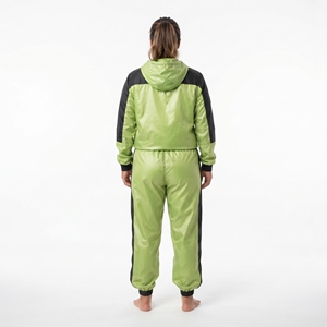 Ensemble survêtement coupe-vent zippé personnalisé pour femme, deux pièces en nylon - Product Image 6