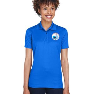 Polo pour femme bleu roi avec broderie, manches courtes, col, mélange de coton, décontracté, golf, affaires, mode, vêtement - Product Image 1