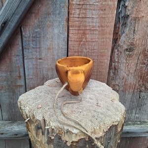 Wooden Kuksa <b>Camping</b> <b>Cup</b> Traditional Scandinavian Mug Handmade Natural Wood Coffee Drinking Bowl - Product Image 6