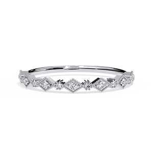Anillo de Eternidad Minimalista Apilable para Mujer, Chapado en Rodio con Oro Sólido de 18K y Diamantes Naturales Originales, Conjunto de Anillos de Boda - Regalo para Fiesta - Product Image 2