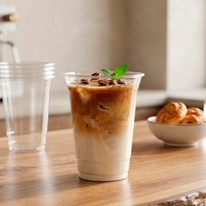 Transparent PET <b>Plastic</b> <b>Cups</b> With Dome Lids Beverage <b>Cup</b> 95mm Diameter - Product Image 3