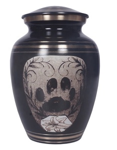 Urne pour animaux de compagnie en laiton décor moderne urne de crémation pour animaux de compagnie gravée image en métal finition urne pour animaux de compagnie urne de crémation - Product Image 1