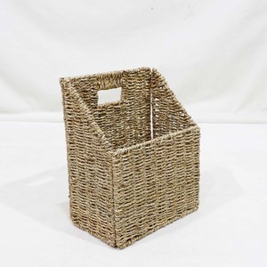 Trending Seagrass Office <b>File</b> Organizer Basket Slanted Magazine Holder <b>Box</b> with Built in Handles - Product Image 4