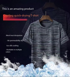 T-shirt d'été pour homme à manches courtes en maille de soie glacée à séchage rapide, broderie personnalisée, prix usine Chine-Bangladesh, vente en gros - Product Image 2