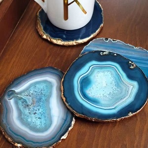 High Quality Eco-Friendly Modern Resin Oval <b>Coaster</b> <b>Green</b> Gold Leaf Design 400mm Diameter 5mm Thick Stocked Home Wedding Cafe - Product Image 5