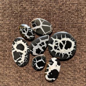 Wholesale Hot Selling Quality Natural Loose Gemstones Black Septarian Cabochon <b>Round</b>/Oval/<b>Cushion</b>/Marquise Shapes Jewelry Making - Product Image 1