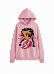 Hoodies surdimensionnés (col rond / épaules tombantes) avec impression puff, design personnalisé, nouveaux modèles OEM pour filles - Product Image 5