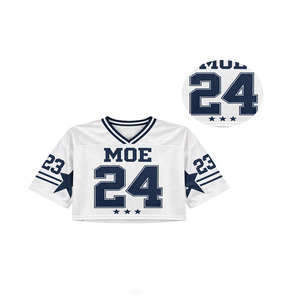 Jersey de Fútbol Americano para Mujer, Estilo Streetwear, con Logotipo Personalizado, Malla Corta, Talla Grande, Calidad Premium, Fabricante al por Mayor, OEM - Product Image 4