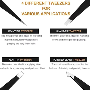 Ensemble de 6 outils professionnels de haute qualité pour épaissir les sourcils, kit de précision en acier inoxydable pour le soin des sourcils des femmes et des hommes - Product Image 4