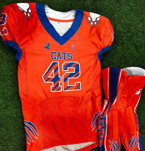 Stylish American Football Uniform Set With Custom Printing 100% <b>Mesh</b> Fabric Athletic Wear Oversize Sports Jerseys Pants for Team - Product Image 1