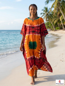 Vestido Kaftán Estampado para Mujer, Holgado, Ropa de Playa, Verano, Vacaciones, Tela Suave, Venta al Por Mayor - Product Image 2