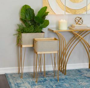 Juego de Soportes Modernos para Macetas con Patrón de Panal y Patas de Trípode, Decoración Interior para el Hogar, Regalo de Inauguración - Product Image 5