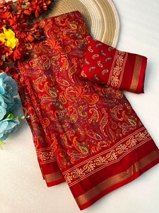 Designer Beautiful Elegant Mul Mul Cotton <b>Saree</b> Paired With Unstitched Matching Blouse Piece - Product Image 3