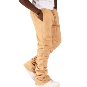 Pantalones de chándal acampanados de algodón y felpa para hombre, estilo oversize holgado, cintura doble ancha, diseño clásico esencial, efecto apilado - Product Image 6