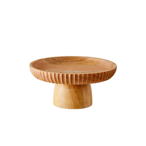 Plateau de service rond en bois d'acacia massif fait main, élégant, pour gâteaux et desserts, idéal pour les mariages et la décoration intérieure – Fournisseur direct usine - Product Image 3