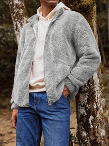 Stylish <b>Men</b>’s <b>Sherpa</b> Fleece Jacket Warm Teddy Coat Casual Autumn Winter Outerwear with Custom Branding for Streetwear Labels - Product Image 5