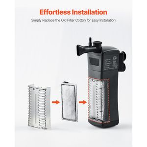 8 Cartucce di Ricambio in Cotone per Filtro Acquario, per Vasche in Vetro da 5 Galloni, Accessori Multifunzionali - Product Image 3