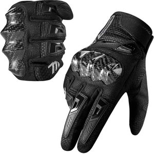 Gants de course à doigts complets avec protection de paume en fibre de carbone, respirants, anti-UV, antidérapants, pour motocross en extérieur, unisexe, avec fermeture auto-agrippante - Product Image 1