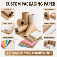 Vente en gros Rouleau de papier de soie d'emballage pour vêtements Fleur et doublure intérieure florale Papier d'emballage cadeau taille personnalisée
