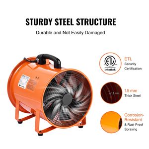 Ventilatore Portatile Industriale da 16,4 Piedi con Tubo Flessibile, 560W, 2894CFM, per Estrazione Aria in Officina, 12 Pollici - Product Image 3
