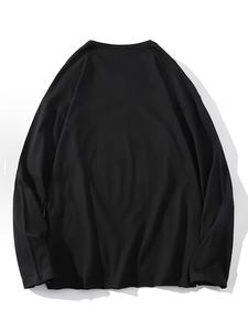 Camiseta de Algodón Oversize Unisex con Cuello Mock, Estampado Gráfico por Sublimación Personalizado, Lavado Ácido, Transpirable y de Secado Rápido, Tallas Grandes - Product Image 3