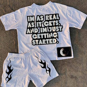 Nueva camiseta de verano y conjunto corto, Camiseta corta, conjuntos cortos de algodón de talla grande 100% para mujer 2024 - Product Image 3