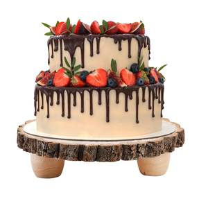 Support à gâteau en bois gravé sur mesure, présentoir à desserts personnalisé pour mariages, cadeaux d'entreprise et événements - Product Image 2